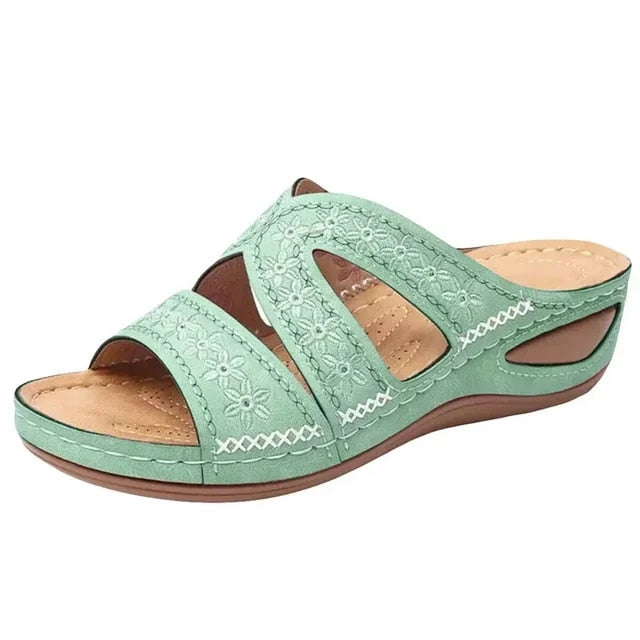 Hochwertige Orthopädische Sandalen – Keilabsatz Und Offene Zehenpartie