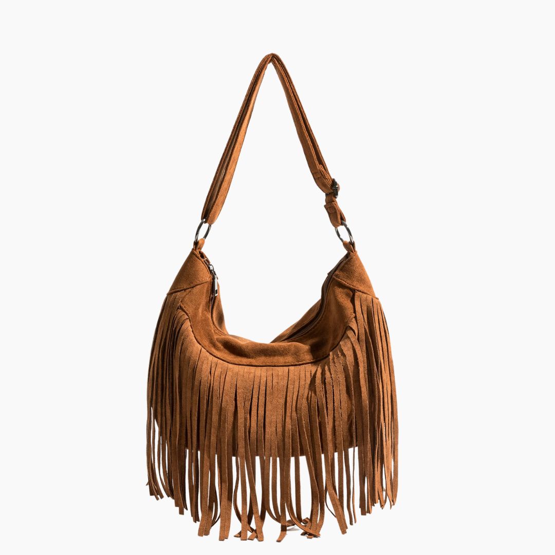 Elegante Wildledertasche Mit Quastendetail