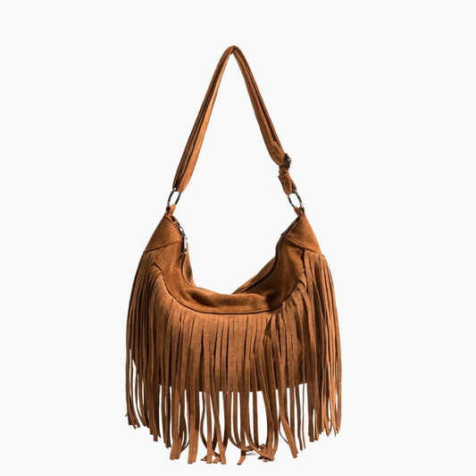 Elegante Wildledertasche Mit Quastendetail