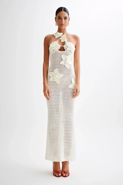 Maxikleid Aus Spitze Mit Blumendetail