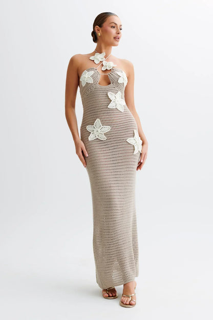 Maxikleid Aus Spitze Mit Blumendetail