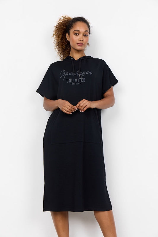 Kurzärmliges Midikleid Mit Kapuze