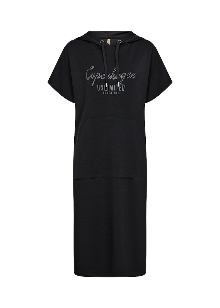 Kurzärmliges Midikleid Mit Kapuze