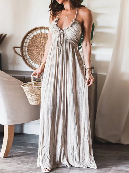 Rückenfreies Maxikleid Mit U-Ausschnitt