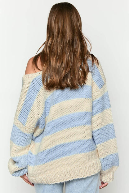 Edler Strickpullover Mit Streifenmuster