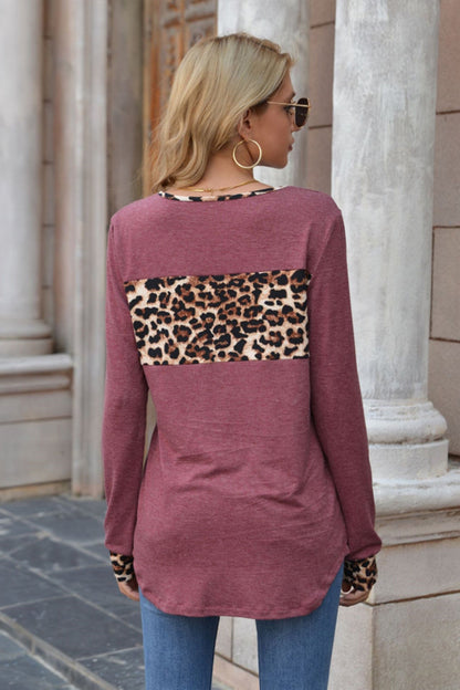 Langarmpullover Mit Rundhalsausschnitt Und Leopardenmuster