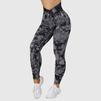Strapazierfähige, Nahtlos Gemusterte Yoga-Leggings Für Damen