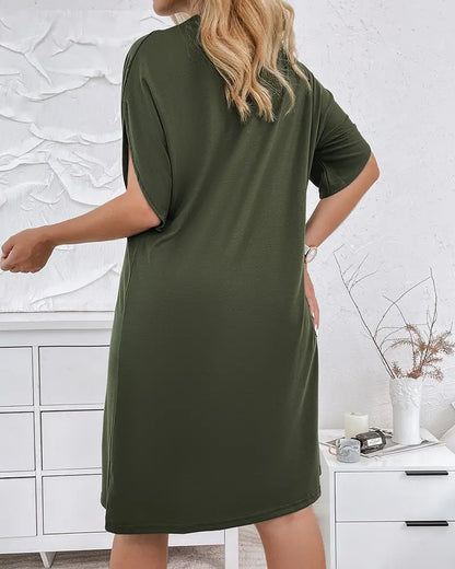 Stilvolles Und Bequemes Minikleid Mit V-Ausschnitt