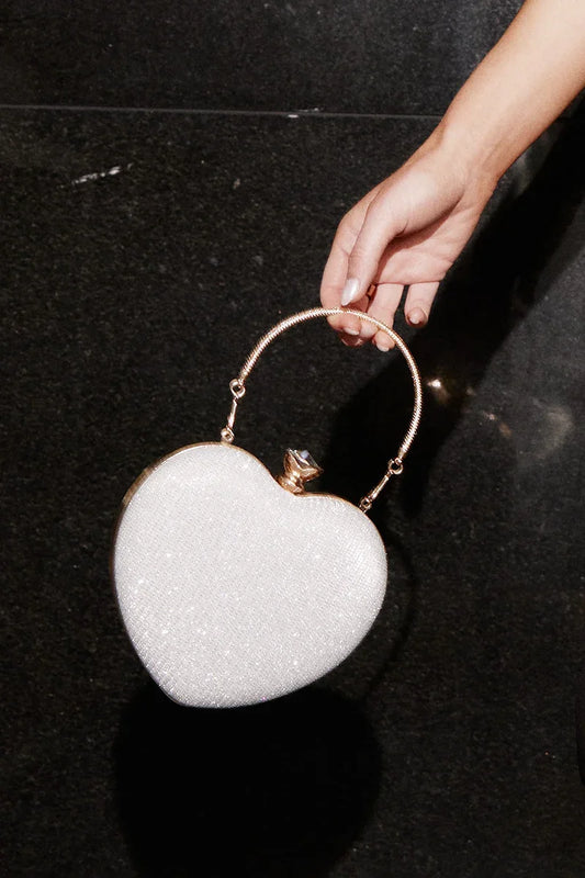 Herzförmige Clutch Mit Steinen