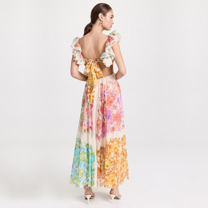 Farbenfrohes Maxikleid Mit Faltendetail