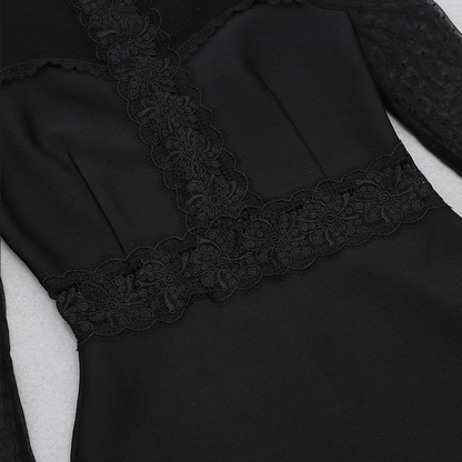 Midikleid Mit Spitzendetail