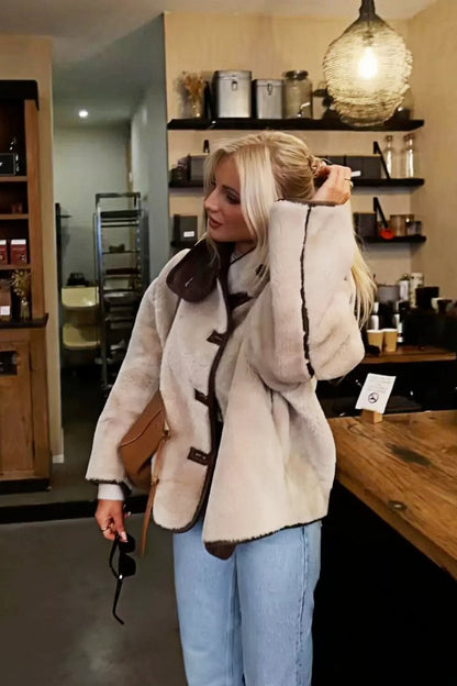 Wildlederjacke Mit Kontrastschnürung