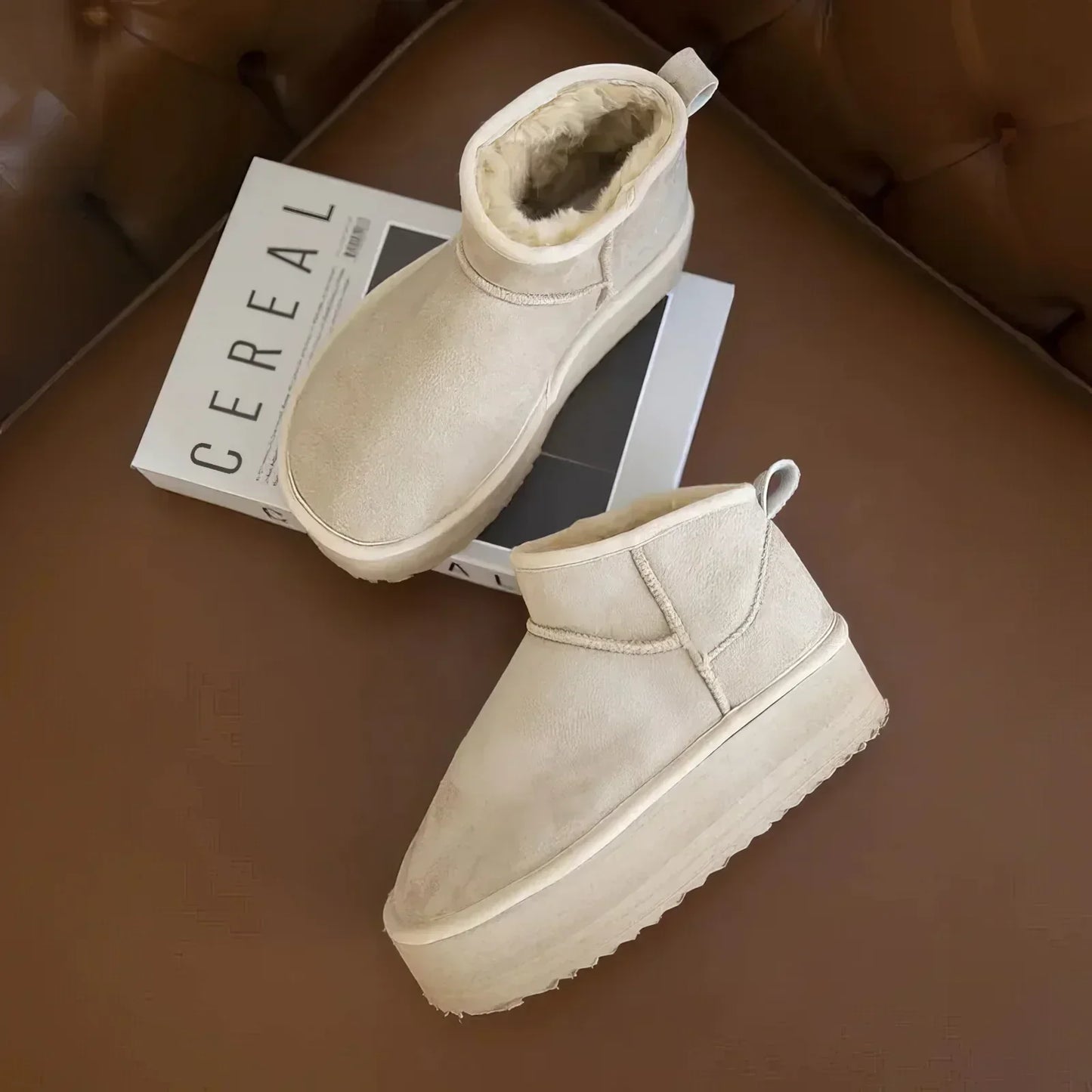 Pelzige Winterstiefel Für Damen