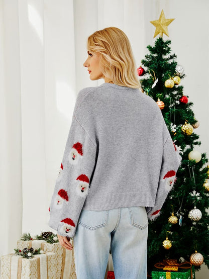 Strickpullover Mit Weihnachtsmann-Design