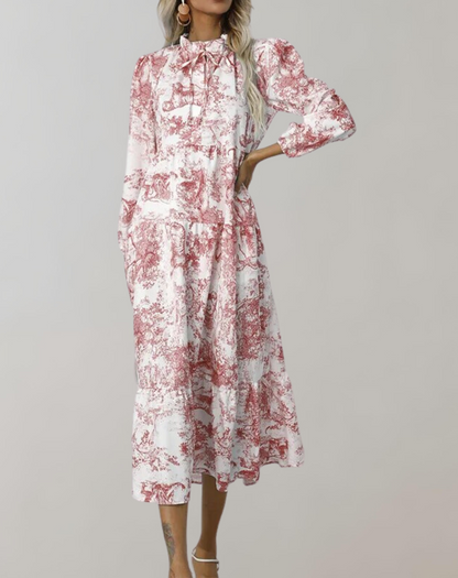 Buntes Midikleid Mit Hemdkragen
