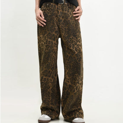 Stylisches Design Jeans Mit Leopardenmuster