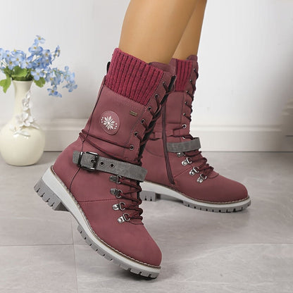 Stilvolle Thermostiefel Mit Strickdetails