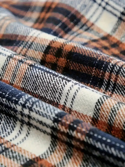 Stylische Jacke İm Hemdblusenstil Mit Karo-Details