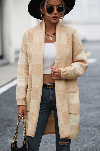 Eleganter Karierter Cardigan