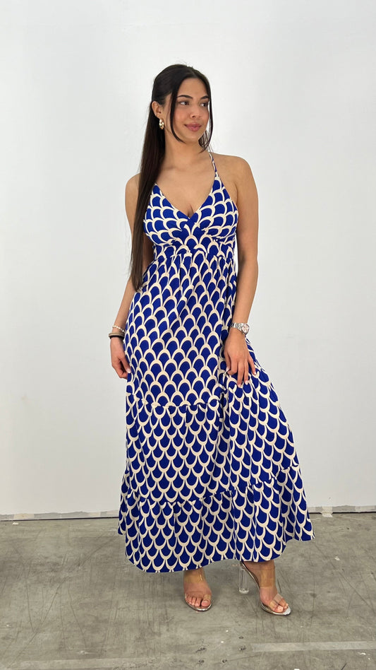 Gemustertes Maxikleid Mit Dünnen Trägern