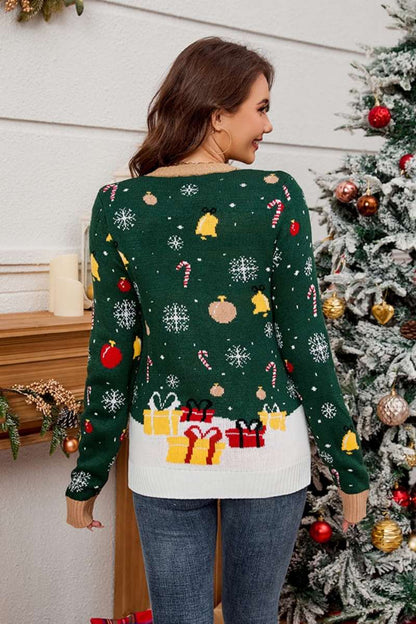 Rundhalspullover Mit Weihnachtsmann-Muster