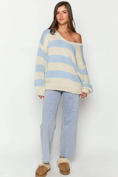 Edler Strickpullover Mit Streifenmuster