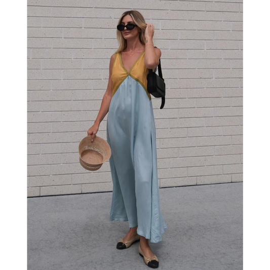 Elegantes Maxikleid Mit V-Ausschnitt