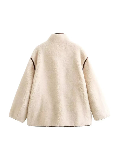 Wildlederjacke Mit Kontrastschnürung