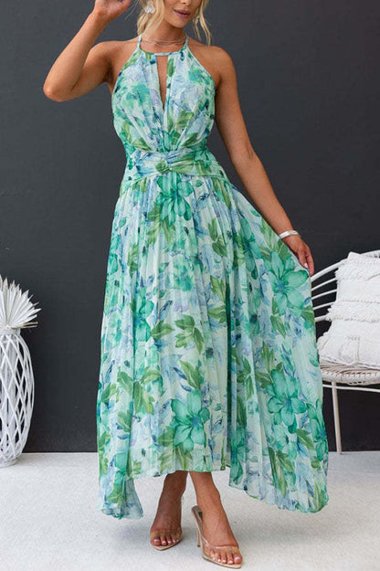 Elegantes Neckholder-Midikleid