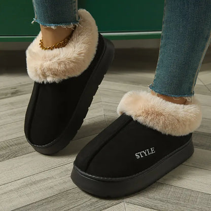 Stilvolle Plüschstiefel Mit Hoher Sohle