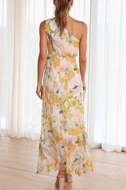 Maxikleid Mit One-Shoulder-Träger Und Blumenmuster