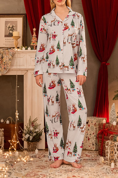 Gemustertes Neujahrs-Pyjama-Set