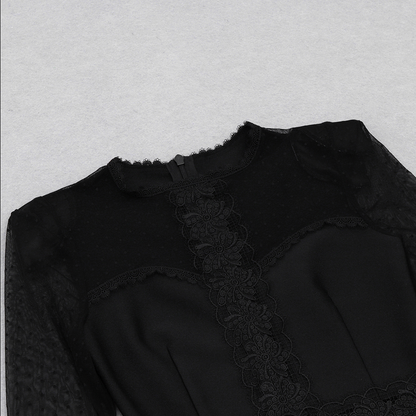 Midikleid Mit Spitzendetail