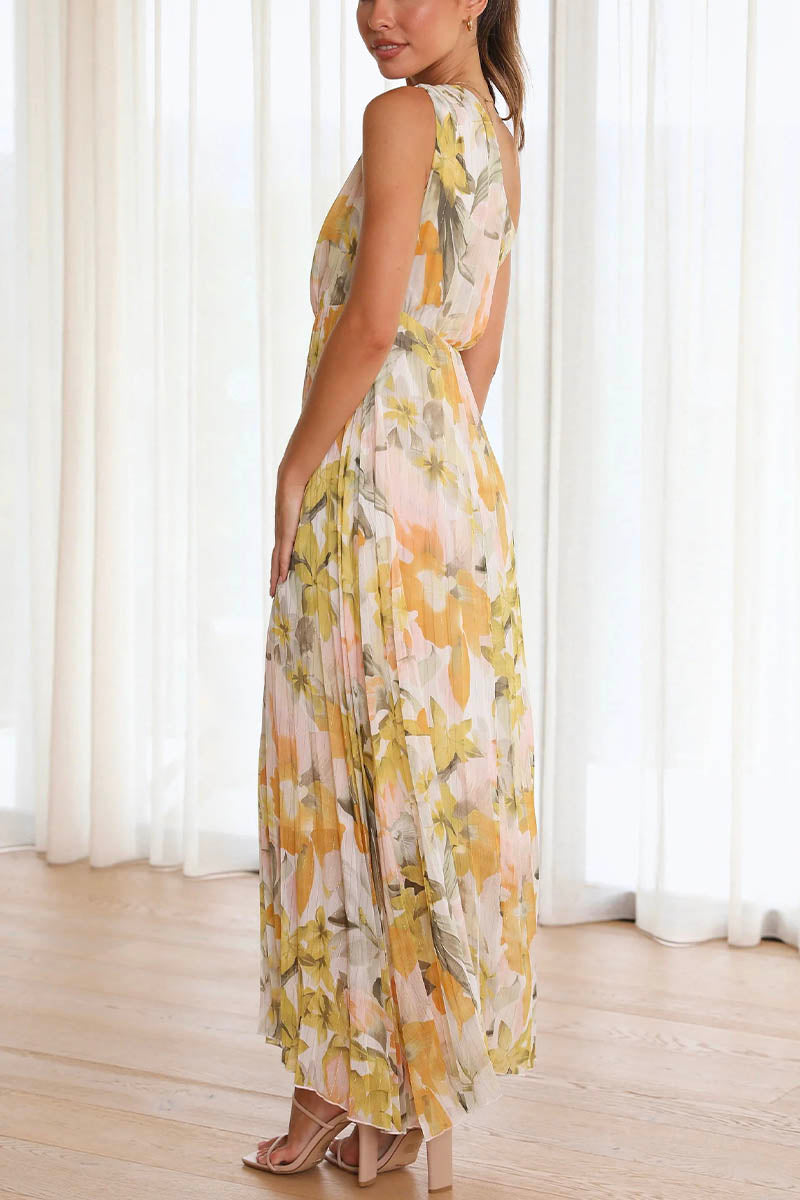 Maxikleid Mit One-Shoulder-Träger Und Blumenmuster