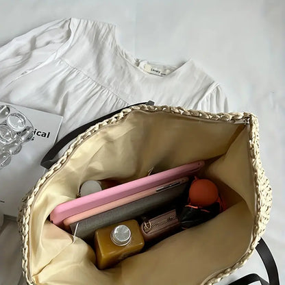 Große Gestrickte Tragetasche | Tasche İm Bohemian-Strandstil