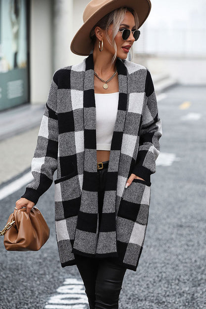 Eleganter Karierter Cardigan