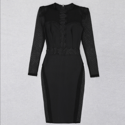 Midikleid Mit Spitzendetail