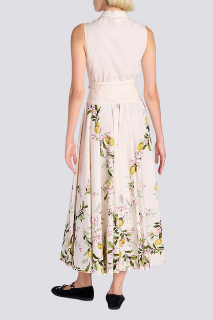 Ärmelloses Maxikleid Mit Blumenmuster Und Schleifendetail