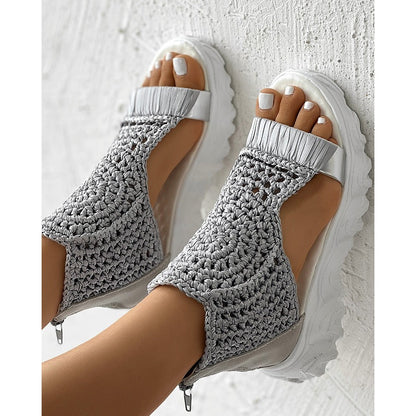 Elegante Stricksandalen