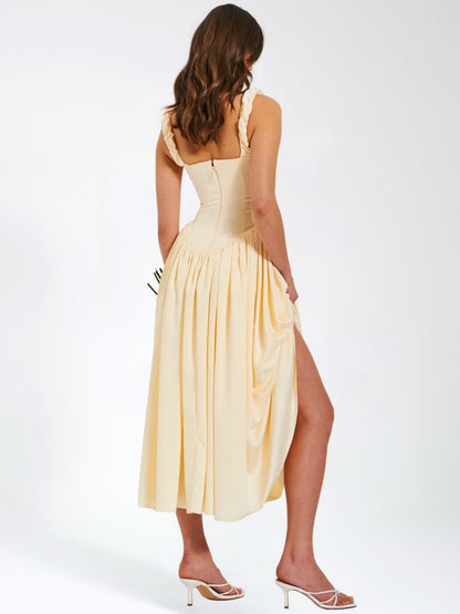 Satin-Korsett-Maxikleid