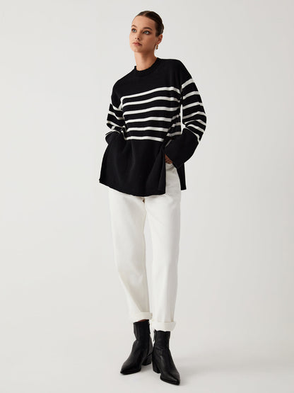Stylischer Pullover Mit Streifendetail