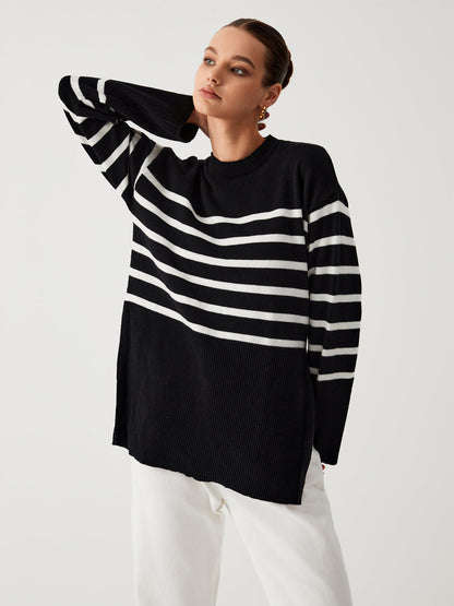 Stylischer Pullover Mit Streifendetail