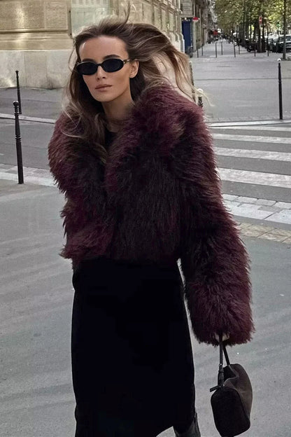 Elegante Kunstfelljacke