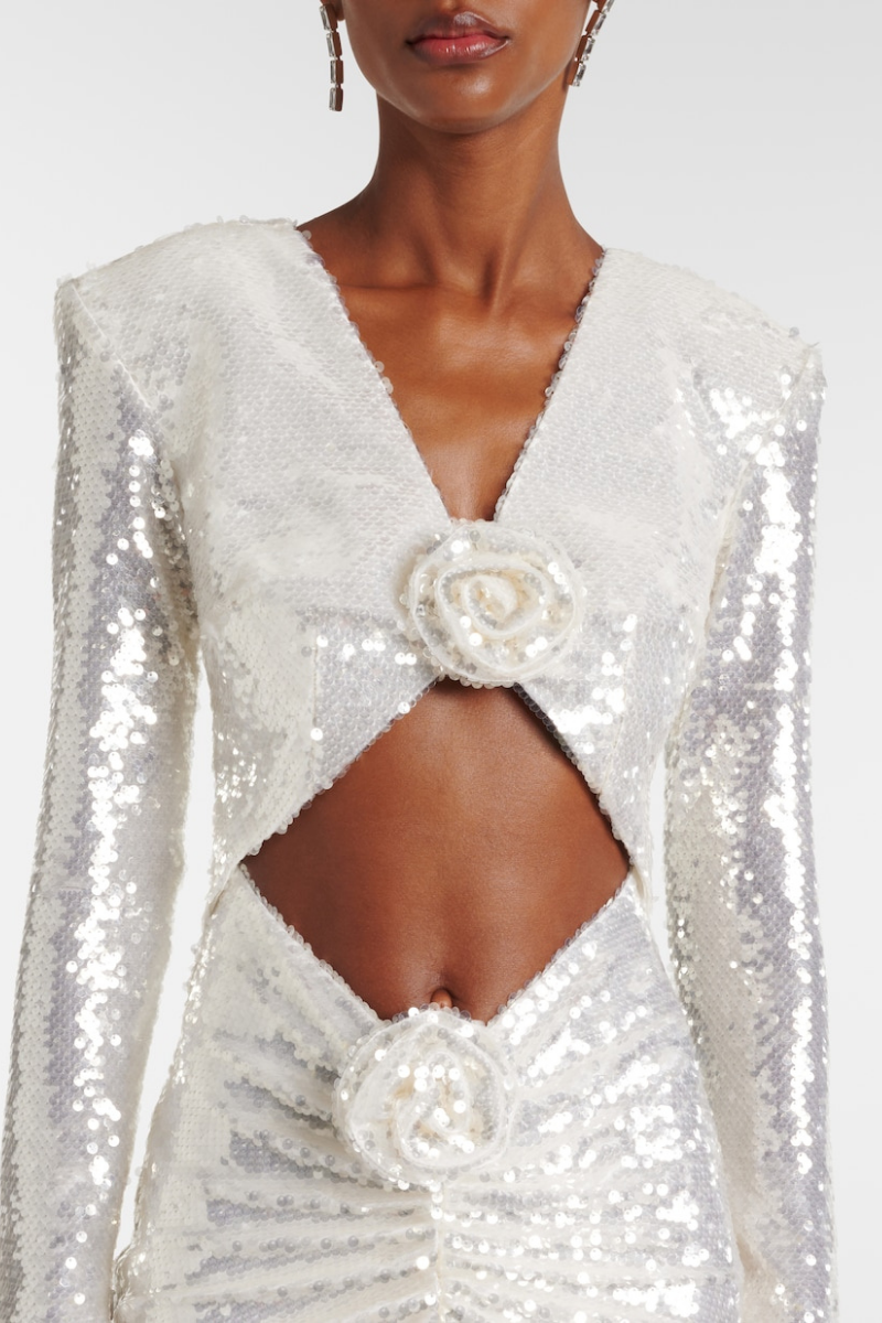 Glitzerndes One-Shoulder-Midikleid
