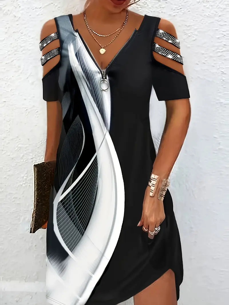Elegantes Tief Ausgeschnittenes Maxikleid
