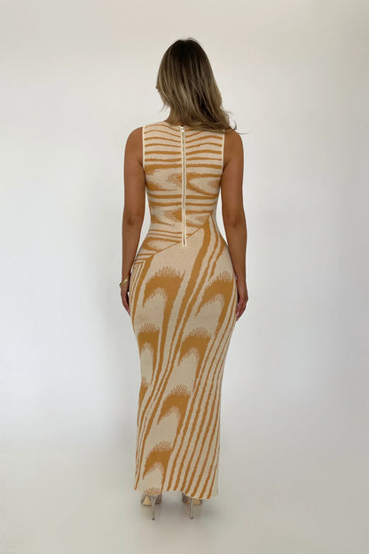 Elegantes Maxikleid Mit Rundhalsausschnitt Und Null Ärmeln