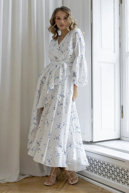Elegantes Maxikleid İm Bohème-Stil Mit V-Ausschnitt