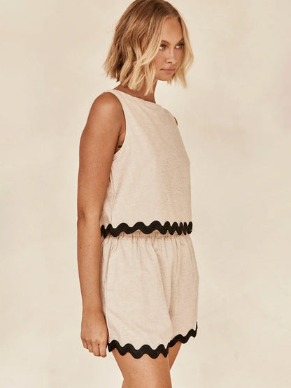 Stilvolles Crop-Shorts-Set