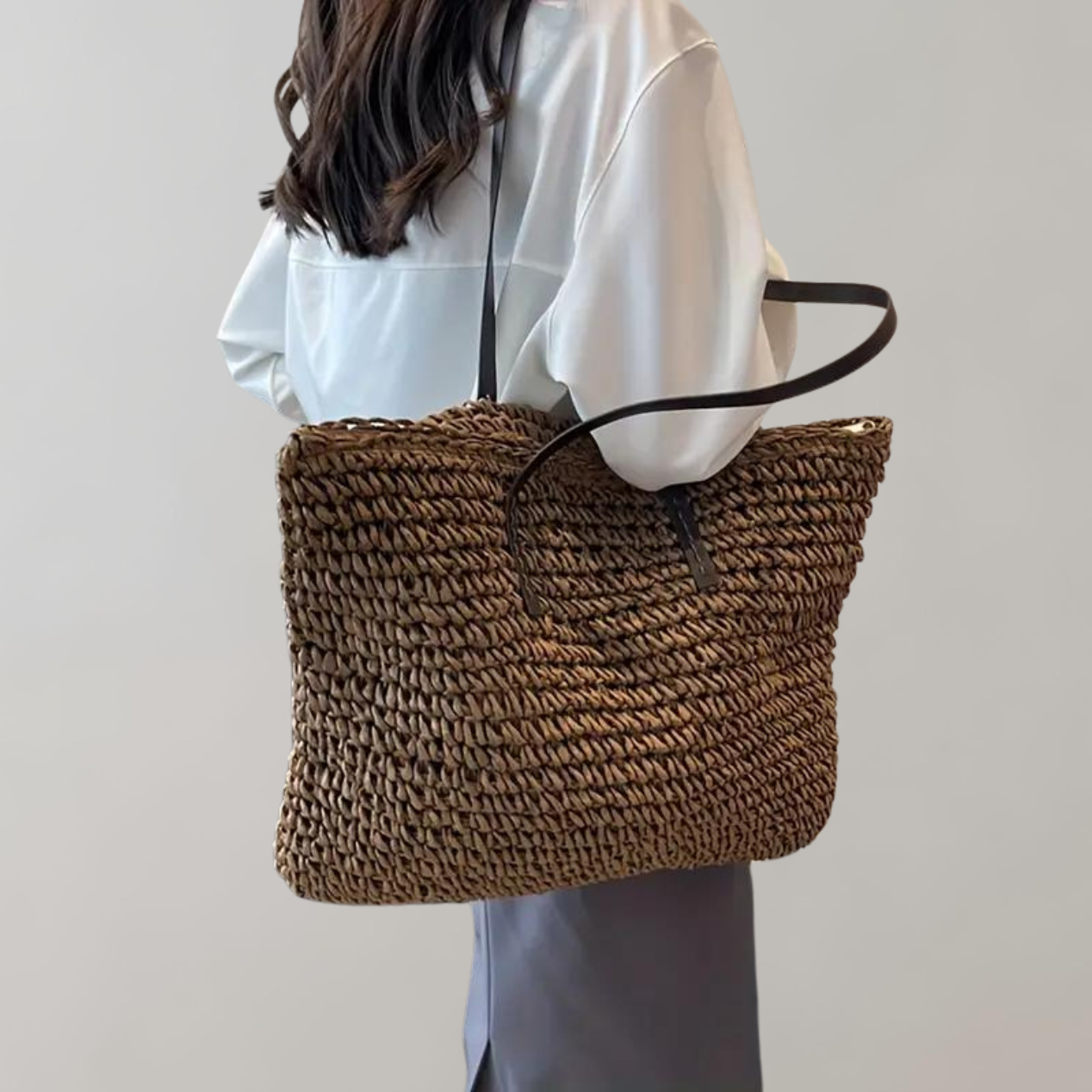Große Gestrickte Tragetasche | Tasche İm Bohemian-Strandstil