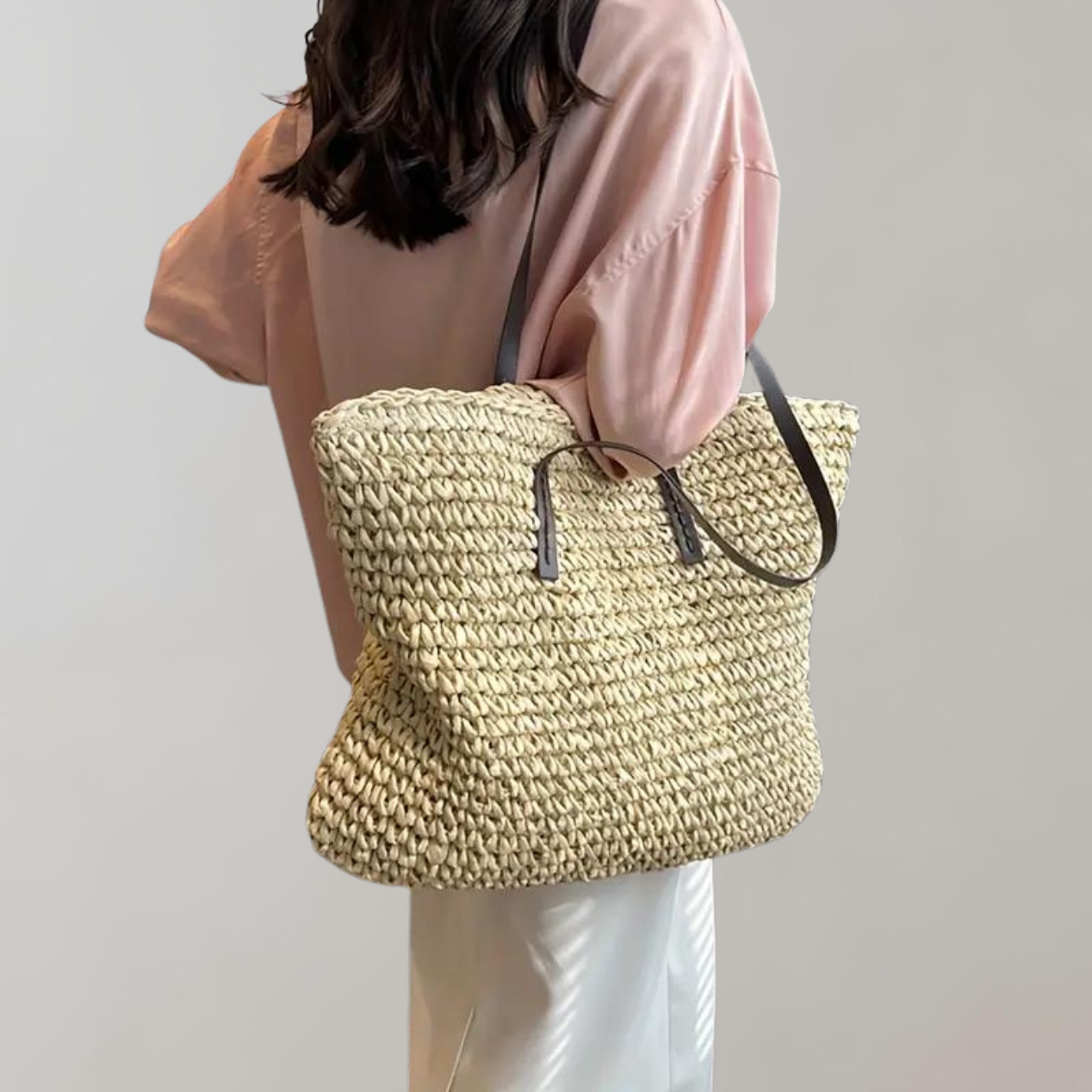Große Gestrickte Tragetasche | Tasche İm Bohemian-Strandstil